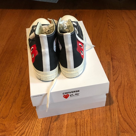 Black CDG Converse size 10 shoes - Picture 3 of 10